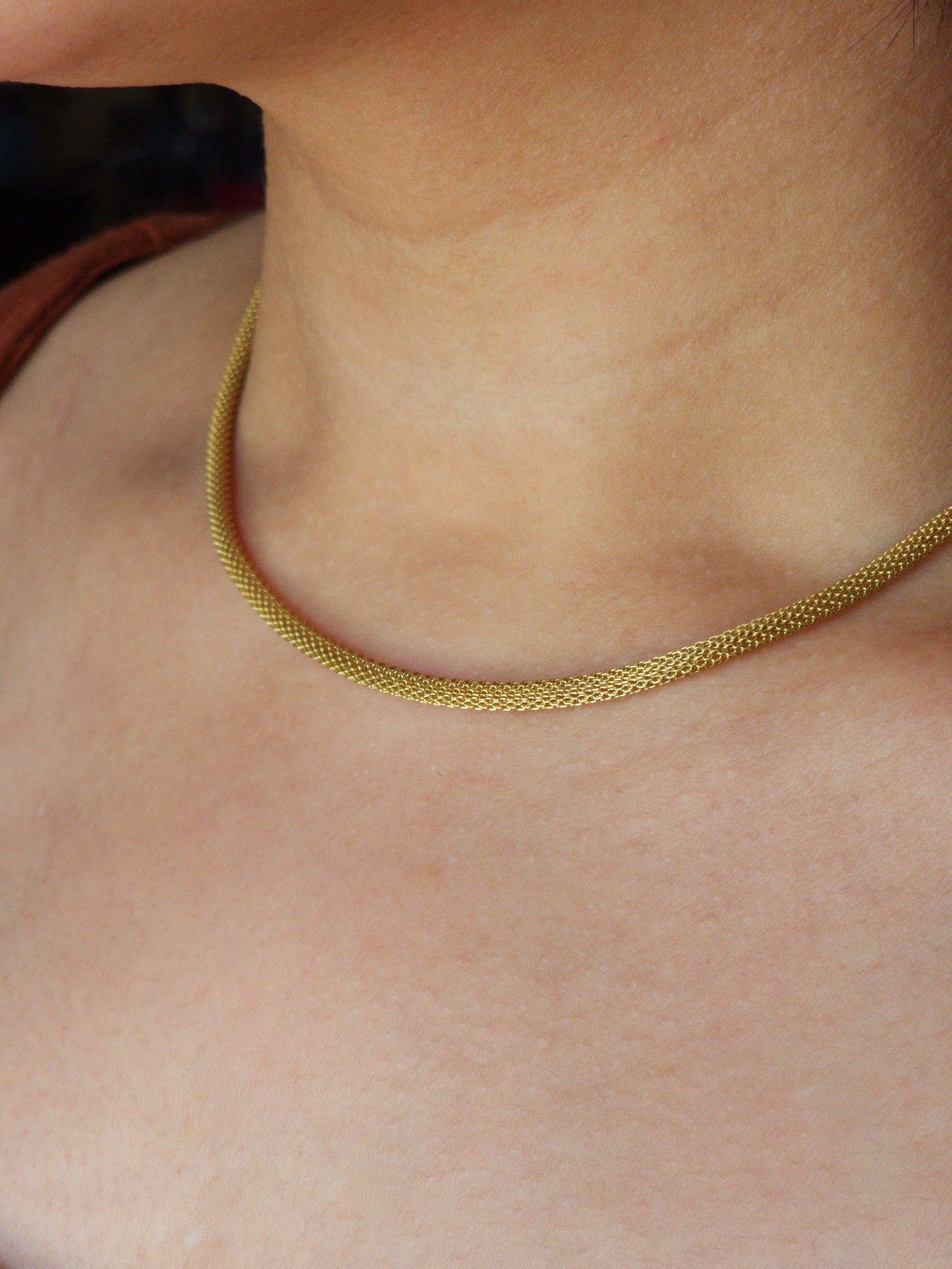 Round Mesh Chain Necklace