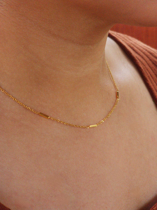 Spliced Rectangle Chain Necklace