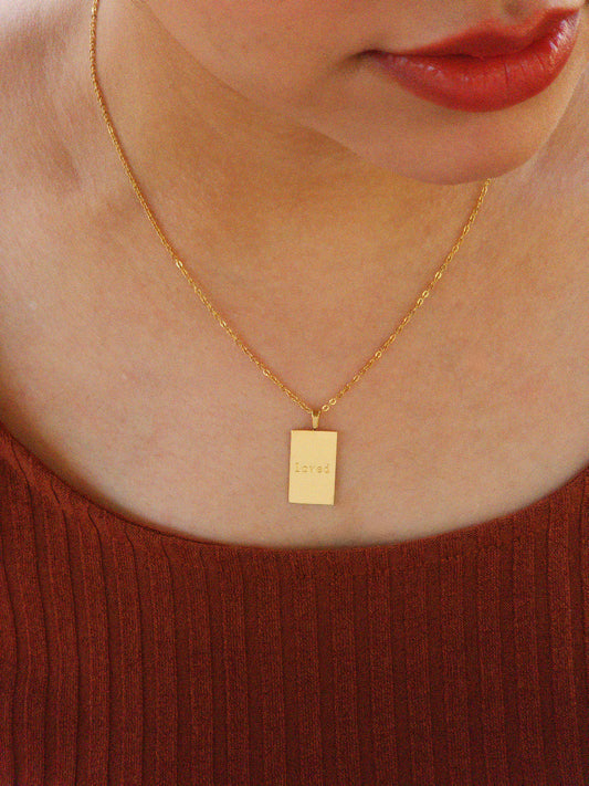 Self Affirmation Square Card Necklace