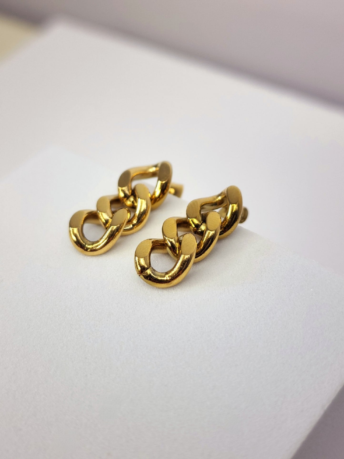 Chain Drop Stud Earrings